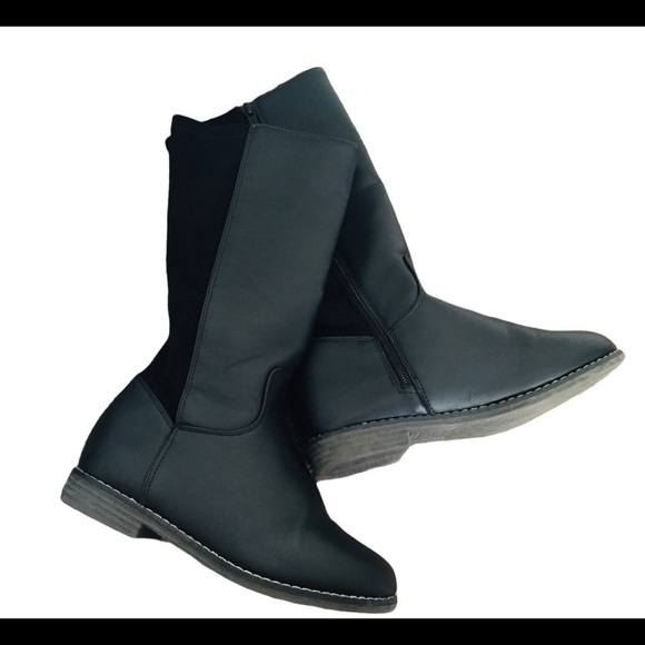 OLD NAVY Black Jack Vegan Leather Tall Riding Boots With Zipper Black Girl Sz 3 - Picture 8 of 10
